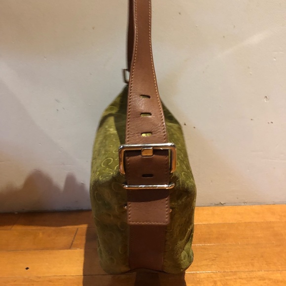 CELINE green suede monogrammed bag and wallet - Picture 3 of 8